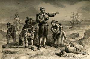 Pilgrimmenes landgang, 1877. af Albert Bobbett
