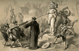 Spaniere ødelægger mexicanske idoler, 1877.