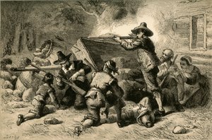 Virginians forsvarer sig selv mod indianere, 1877.