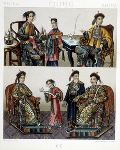 Chinese Aristocracy - i "" Le costume historique"" af Racinet af Albert Charles August Racinet