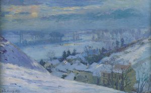Landsbyen Herblay under sne, 1895