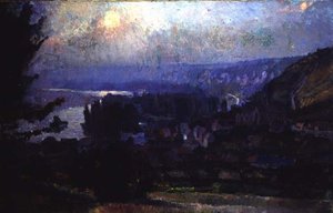 Udsigt over Vetheuil af Albert Charles Lebourg