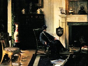 Dame i et interiør af Albert Chevallier Tayler