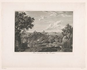 Tilgroet mur ved Villa Borghese Muro torto, preso i Villa Borghese (titel på objekt) Malay radirte Prospekte aus Italien (serietitel)