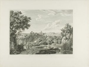 Udsigt over den snoede mur i Villa Borghese af Albert Christoph Dies