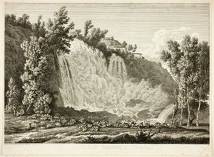 Vandfald over Tivoli, fra Picturesquely Etched Prospects fra Italien