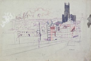 Industrial City (Leeds) (pen  blæk og akvarel på papir)