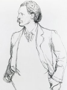 Portræt af George Gissing, engelsk romanforfatter