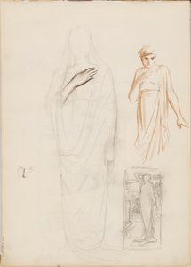 Aino Ackté som Alcestis, skitse af Albert Edelfelt