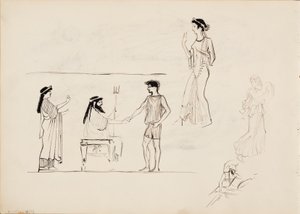 Antikke mandlige og kvindelige figurer af Albert Edelfelt