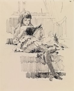 Berta Edelfelt, Studie til maleriet »Kære venner« (Berta og Capi) af Albert Edelfelt