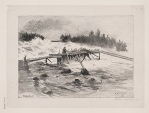 Et vandfald. Vallinkoski af Albert Gustaf Aristides Edelfelt