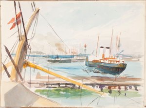 Fra Københavns Havn, skitse af Albert Edelfelt