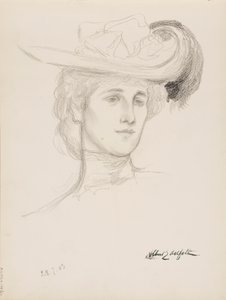 Kvinde med hat (Mme Flore Deschamps) af Albert Edelfelt