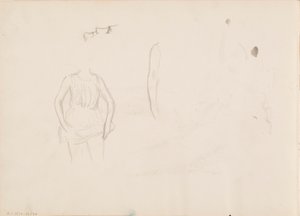 Kvinde løfter sin nederdel, sit ansigt, sin arm af Albert Edelfelt