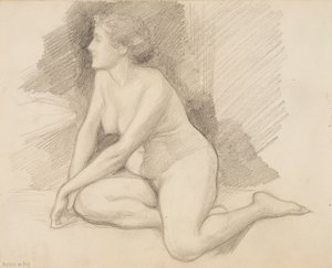 Sidder nøgen af Albert Edelfelt