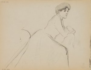 Siddende kvinde, profil af Albert Edelfelt