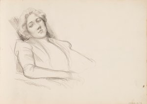 Siddende kvinde, halv kropsfilm af Albert Edelfelt