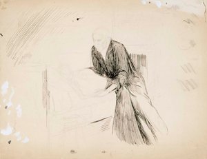 Dame, der ligger på puder af Albert Edelfelt