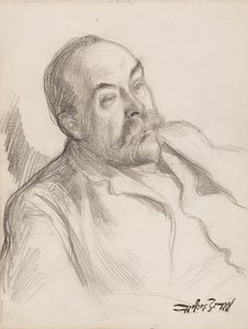 Skitse af mandligt portræt af Albert Edelfelt