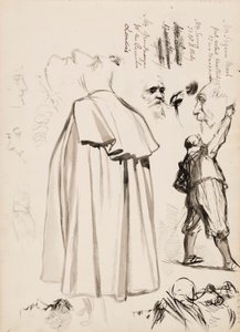 Mandlige figurer, ansigter af Albert Edelfelt