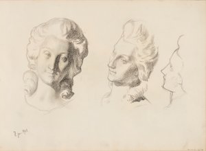 Masker, skitse / 1700-tallet (Rokokoo), skitse af Albert Edelfelt