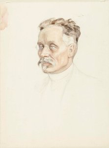Portrætstudie af professor J. W. Runeberg, ansigtet af Albert Edelfelt