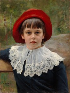 Portræt af kunstnerens søster Berta Edelfelt af Albert Edelfelt