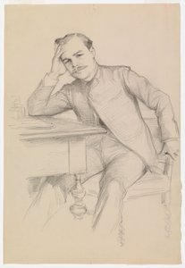 Portræt af forfatteren René Vallery-Radot, skitse af Albert Edelfelt