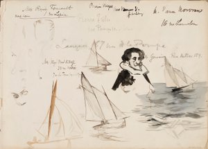 Sejlbåde og figurer af Albert Edelfelt