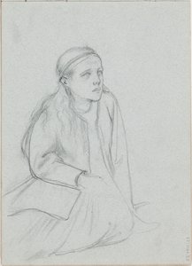 Skitse til »Kristus og Maria Magdalena«, en finsk legende af Albert Edelfelt