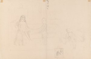 Tegning af Michael og Xenia, børn af tsar Alexander III af Albert Edelfelt