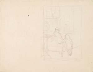 Tegning af Michael og Xenia, børn af tsar Alexander III af Albert Edelfelt