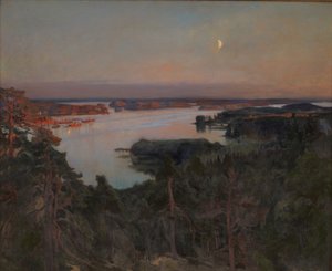 Sommeraften, Haiko Fjord af Albert Gustaf Aristides Edelfelt