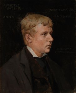 Kunstneren Aukusti Uotila, studietil Duke Karl, der fornærmer Klaus Flemings lig af Albert Edelfelt