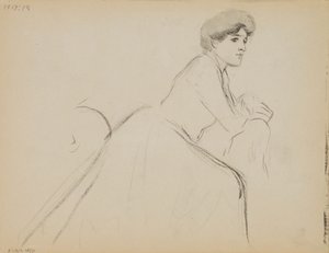 Siddende kvinde, profil af Albert Edelfelt