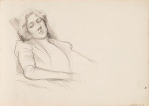 Siddende kvinde, halv kropsfilm af Albert Edelfelt