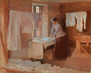 »Kvinde, der stryger« – forstudie til »Vaskerkvinderne« af Albert Edelfelt