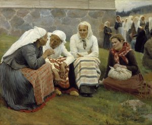 Kvinder uden for Kirken i Ruokolahti