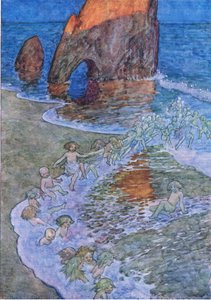 De satte ham i midten og dansede omkring ham, fra The Water Babies pub. af Humphrey Milford Oxford University Press, ca. 1930 (farve litho) af Albert Edward Jackson
