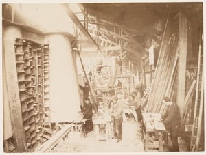 Mænd på arbejde under opførelsen af Frihedsgudinden, Paris, 1883