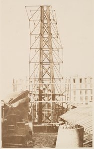 Stillads til samlingen af Frihedsgudinden, hovedet vist til venstre, Paris, 1883