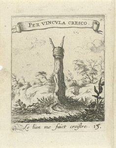 Landskab med træstub Moralizing Love Emblems (serietitel) Devises et emblesmes d
