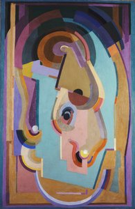 Lilla og grøn sammensætning; Composition Violet et Vert