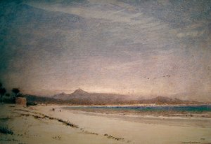 Alcudia-bugten, Mallorca af Albert Goodwin