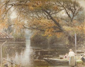 Efterårsglød af Albert Goodwin