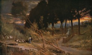 Firenze: Aften, 1896, c1930. af Albert Goodwin