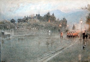 Holyrood, Edinburgh (pen og blæk med akvarel på papir) af Albert Goodwin