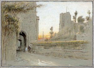 Lewes, Sussex (akvarel) af Albert Goodwin