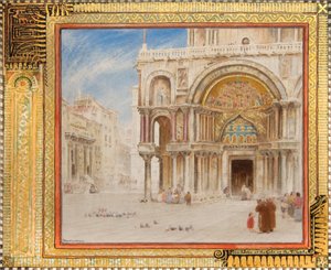Peter og Johannes ved tempelporten, San Marco, Venezia, ca. 1872 (akvarel) af Albert Goodwin